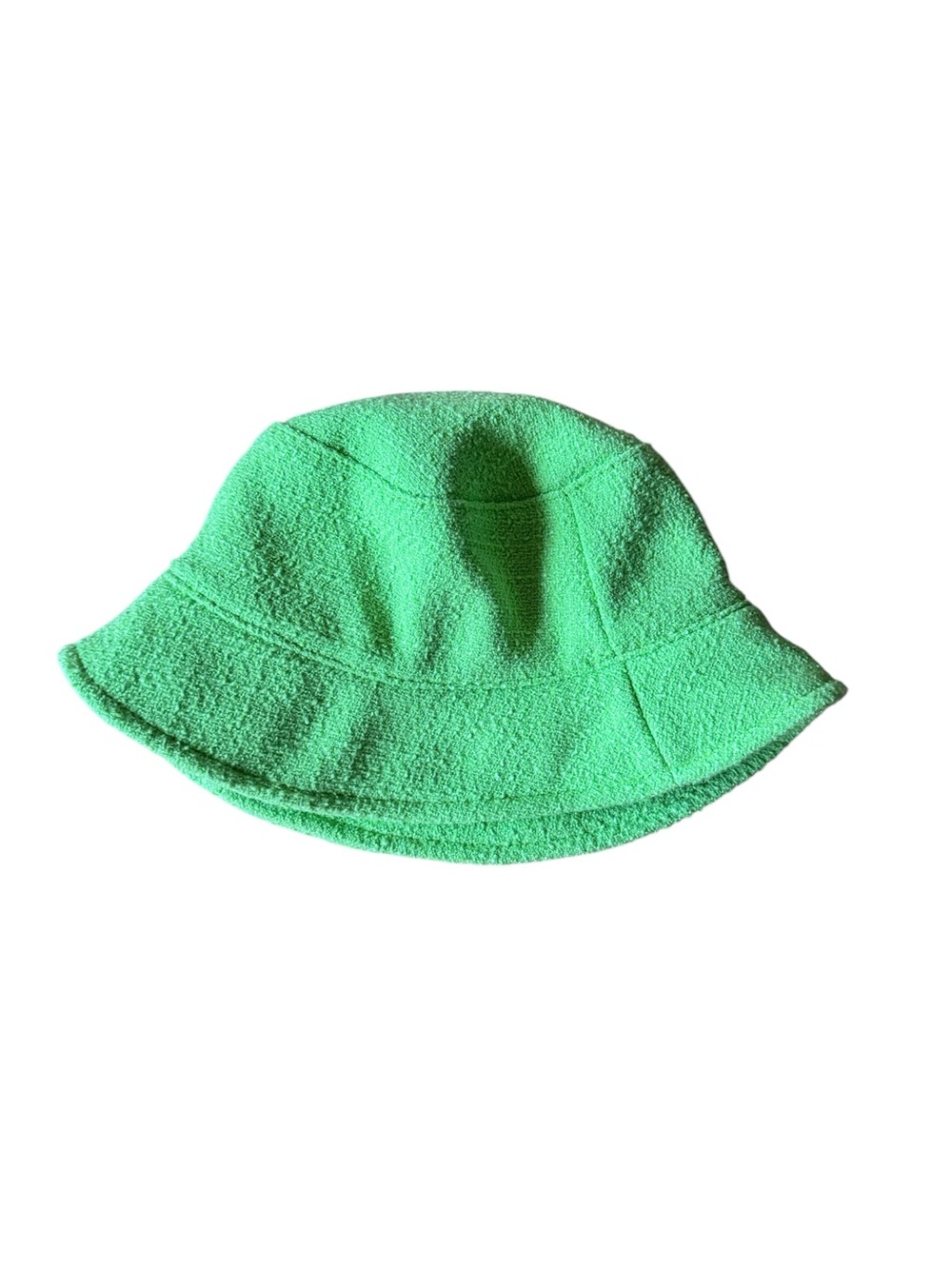 Apparis Green Tweed Boucle Bucket Hat One Size